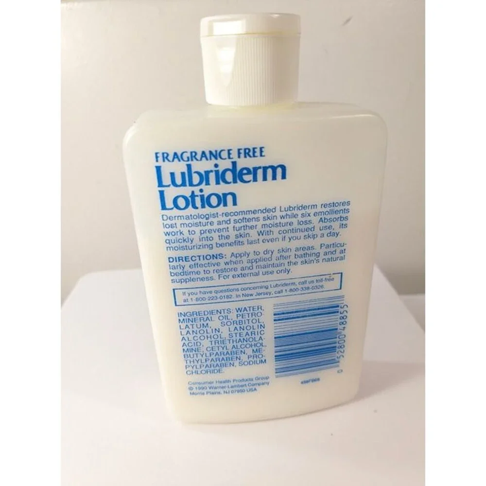 Vintage Lubriderm Lotion for dry skin care Fragrance Free 1990 '90s